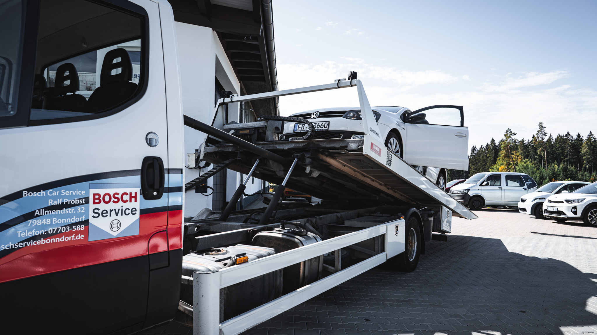 Abschleppdienst von Bosch Car Service Probst im Einsatz